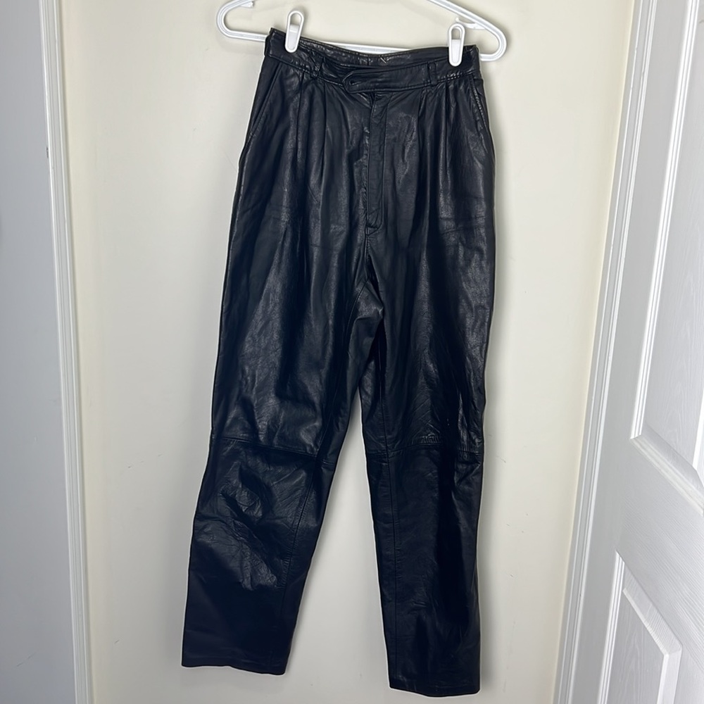 Vintage High Waisted Genuine Leather Pants Size XS - Picture 7 of 8